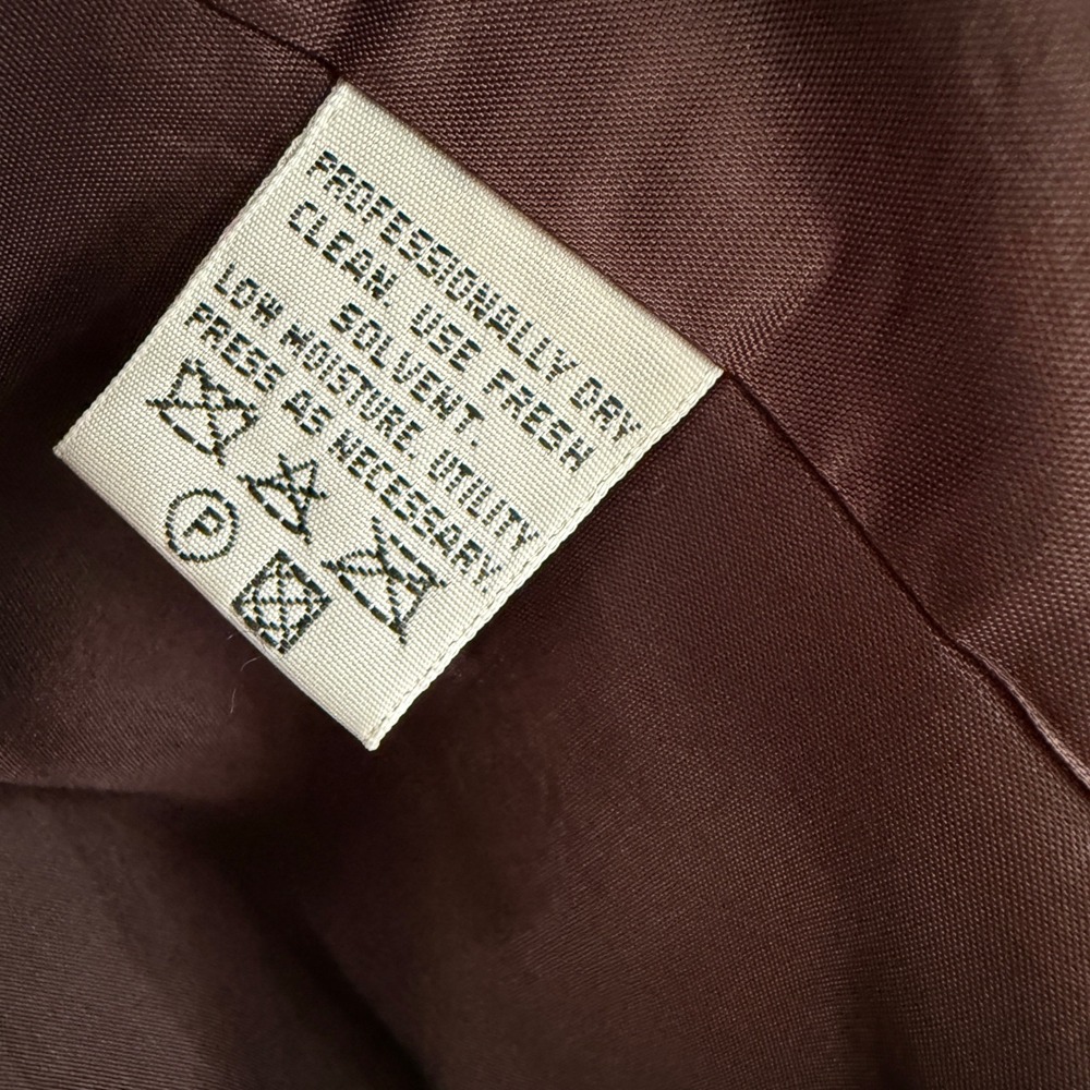 AKA Eddie Bauer Womens 12 Chocolate Brown 100% Wool 3-Button Longline Blazer 90s - Picture 13 of 14
